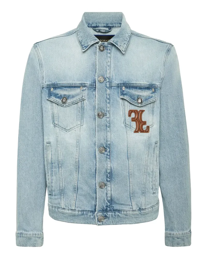 Billionaire Jeansjacke mit Logo-Applikation - Blau Blau