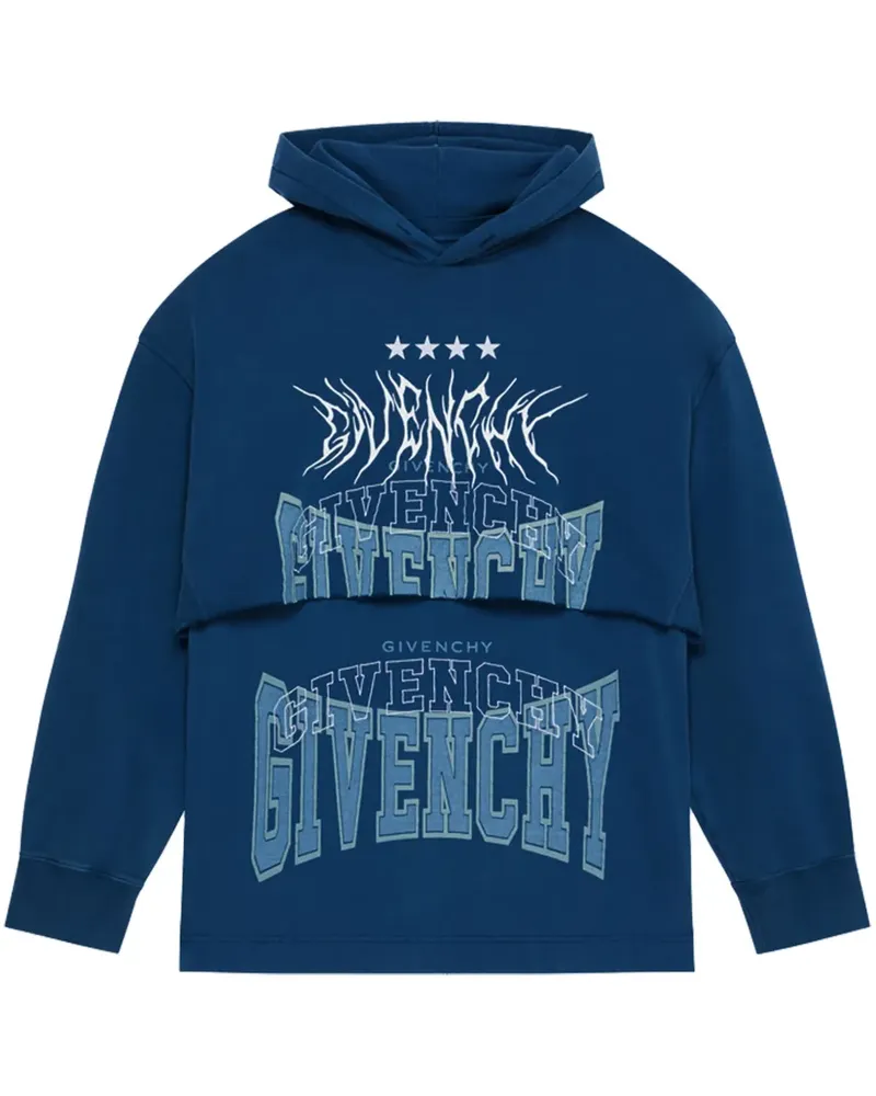 Givenchy Hoodie im Layering-Look - Blau Blau