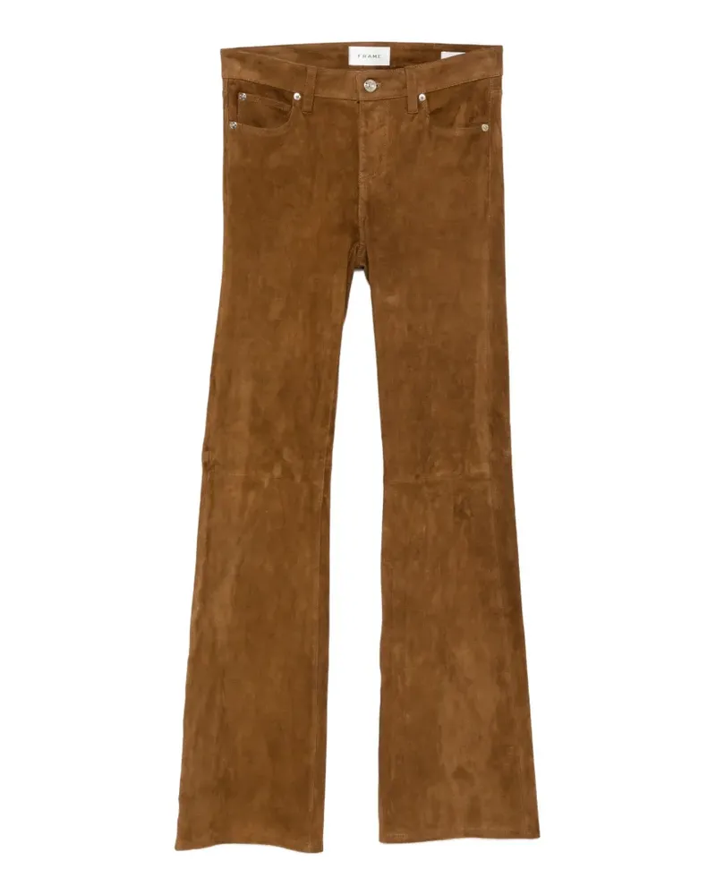Frame Denim The Rodeo suede flared trousers - Braun Braun