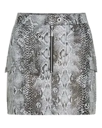 Karl Lagerfeld Faux-Leder-Minirock mit Schlangen-Print Grau