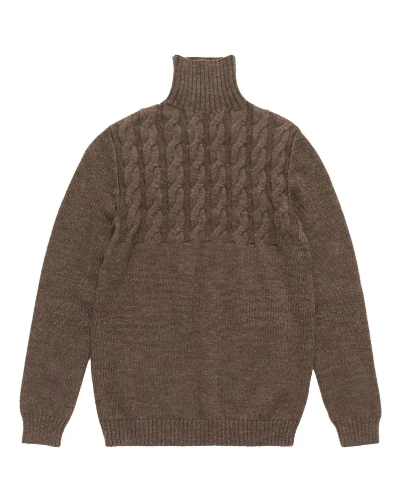 Maison Margiela Rollkragenpullover mit Zopfmuster - Braun Braun