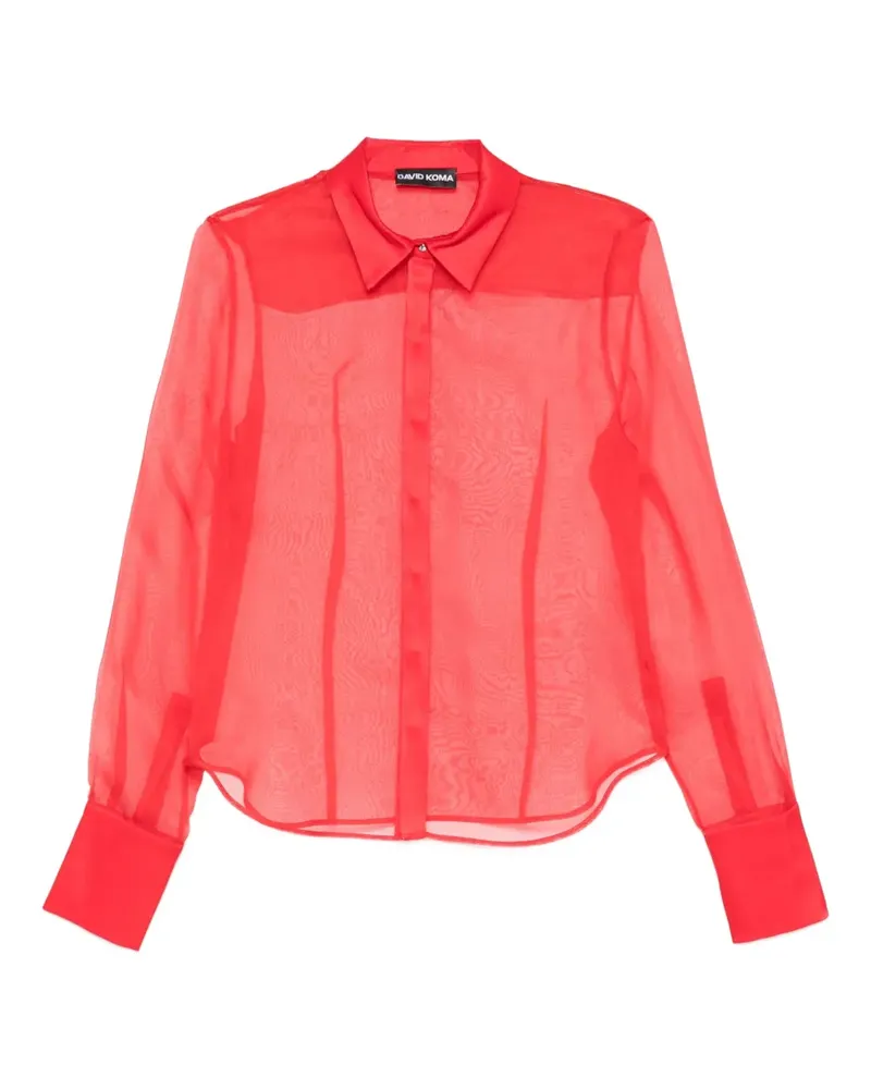 David Koma Semi-transparentes Hemd - Rot Rot
