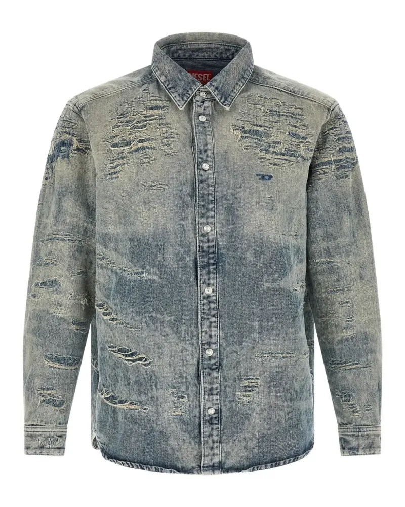 Diesel D-Simply distressed denim shirt - Blau Blau