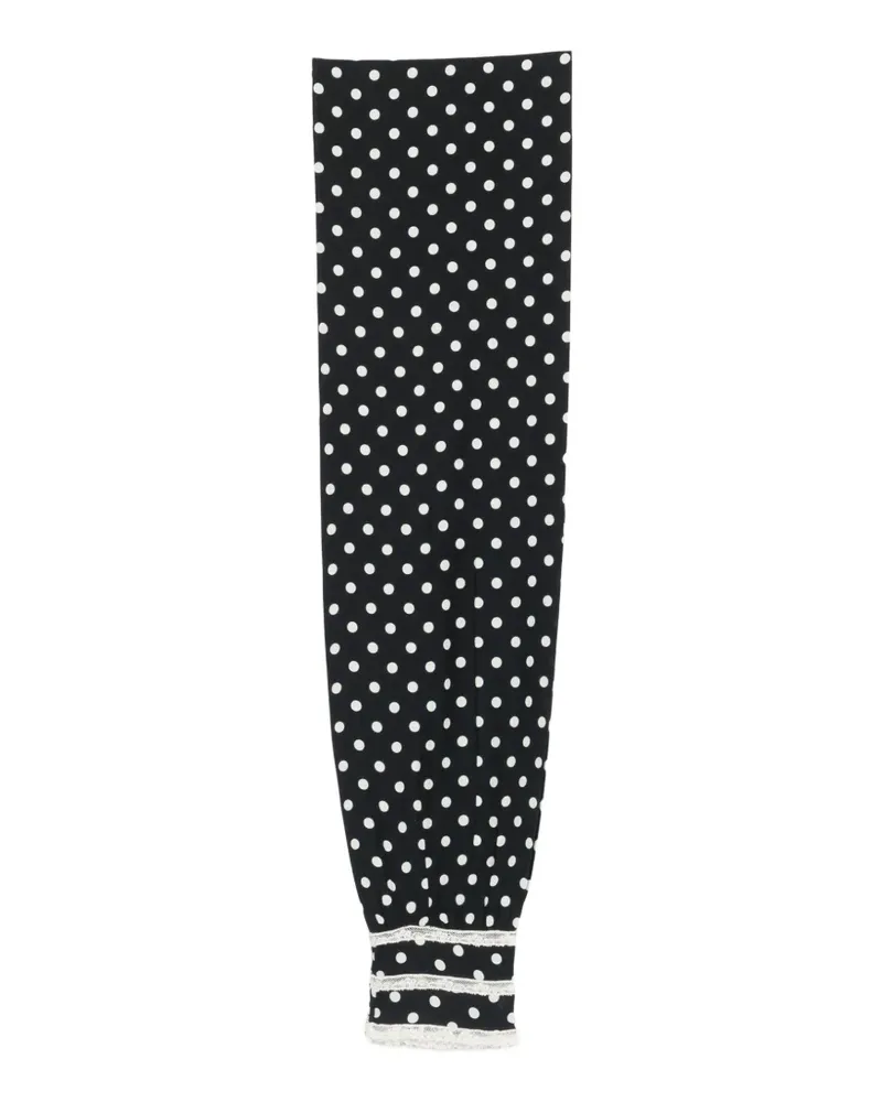 N° 21 polka-dot lace-trimmed scarf - Schwarz Schwarz