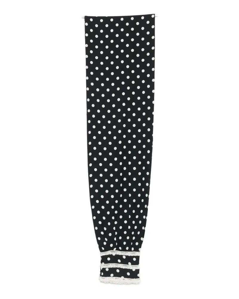 N° 21 polka-dot lace-trimmed scarf - Schwarz Schwarz