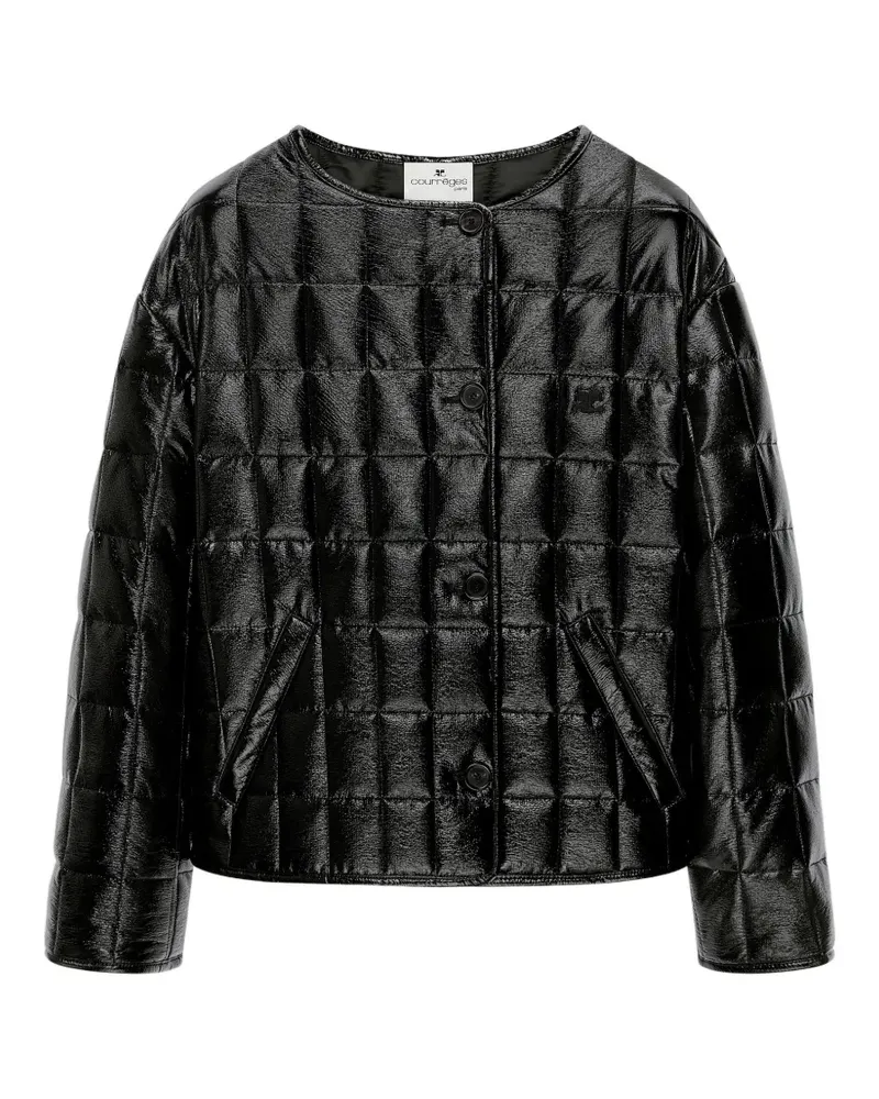 Courrèges Gesteppte Vinyl-Jacke - Schwarz Schwarz