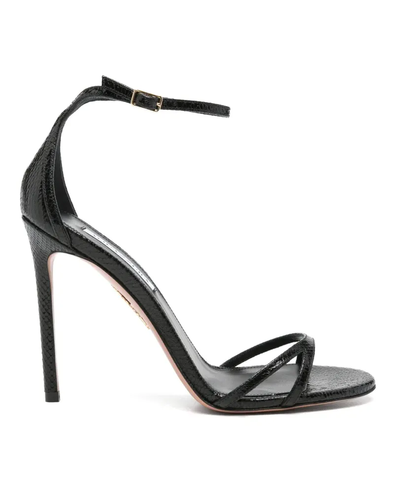 Aquazzura Nuda Sandalen mit Schlangen-Effekt - Schwarz Schwarz