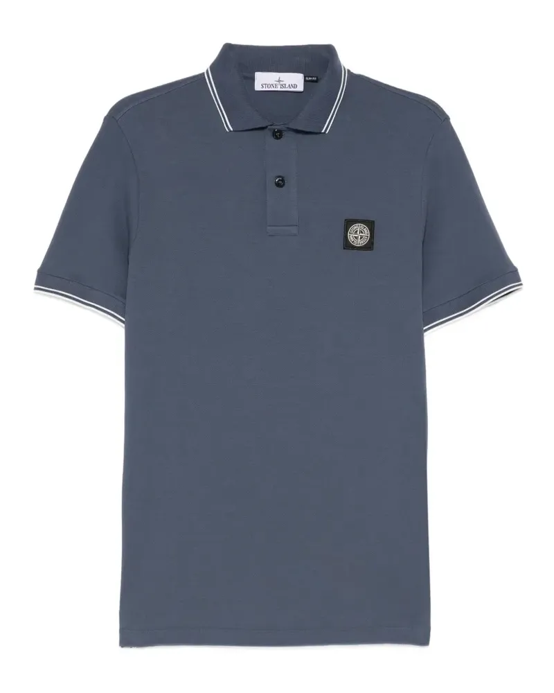 Stone Island Poloshirt mit Logo-Patch - Blau Blau