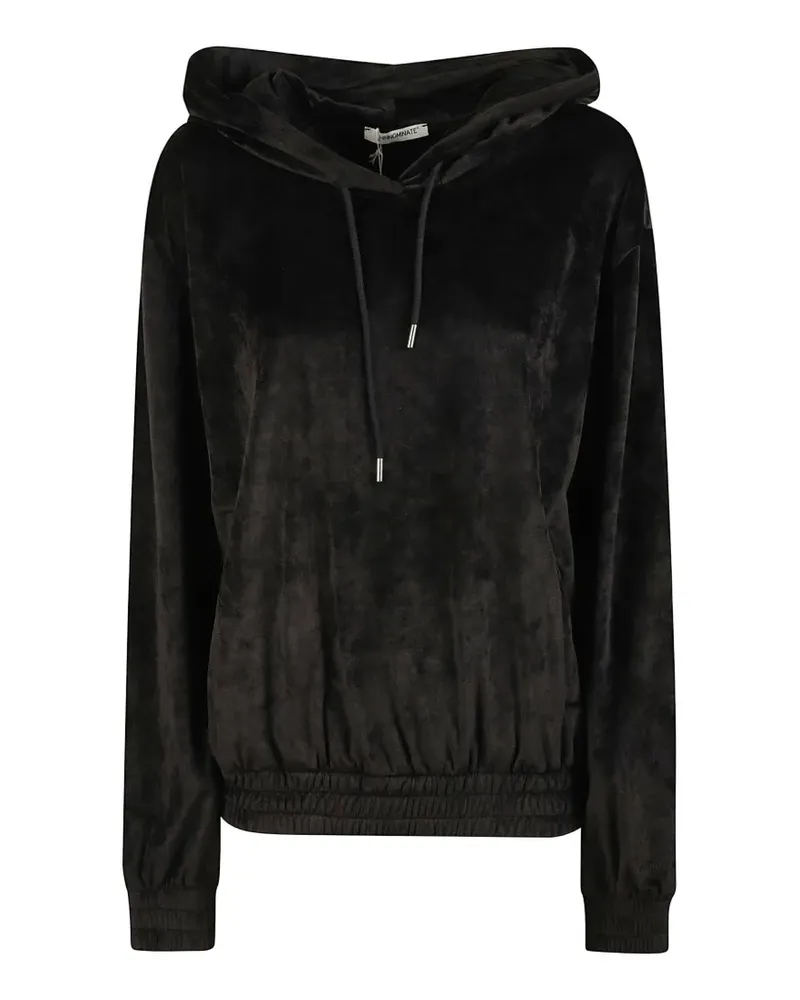 HINNOMINATE Felpa velour drawstring hoodie - Schwarz Schwarz