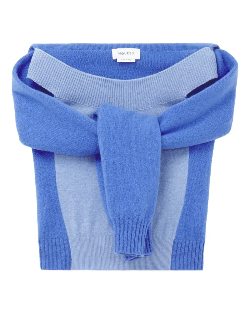 Alexander McQueen off-shoulder sweater - Blau Blau