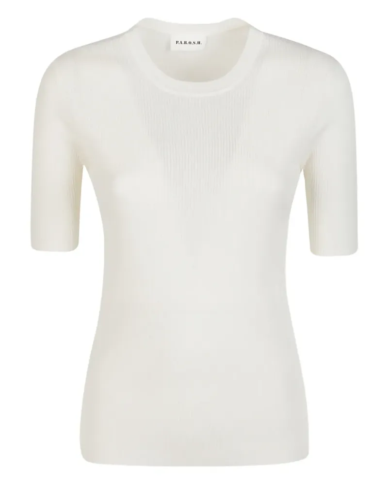P.A.R.O.S.H. Geripptes Leila T-Shirt - Nude Nude