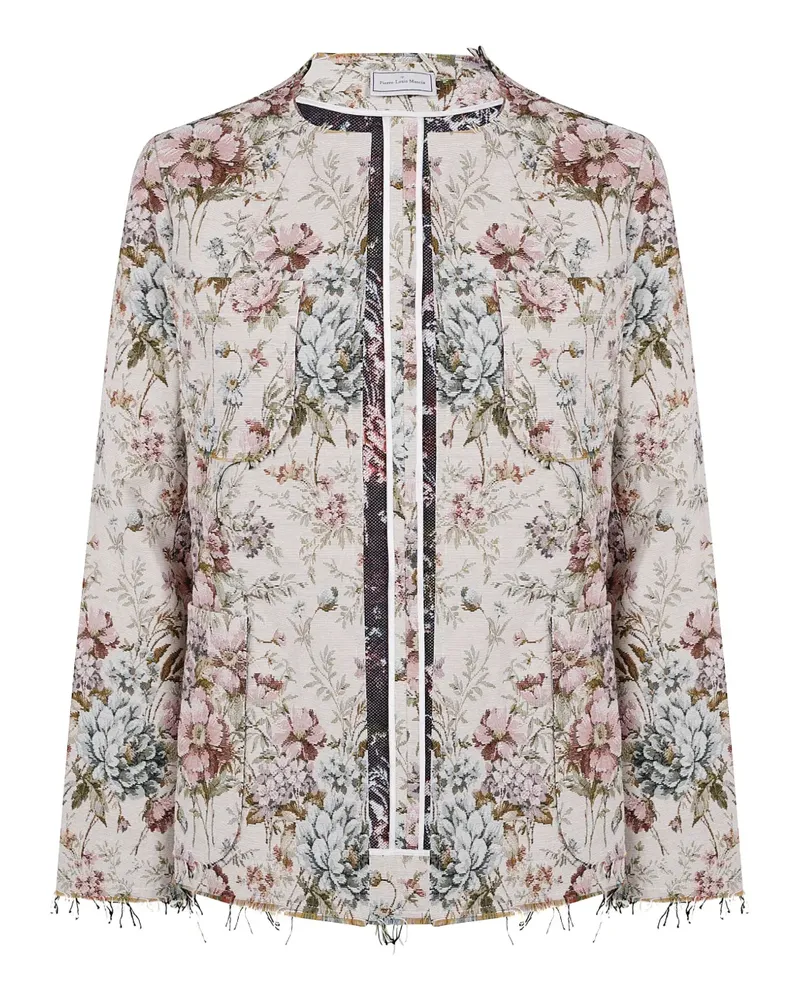 Pierre-Louis Mascia Ausgefranste Jacke mit Blumen-Print - Mehrfarbig Mehrfarbig