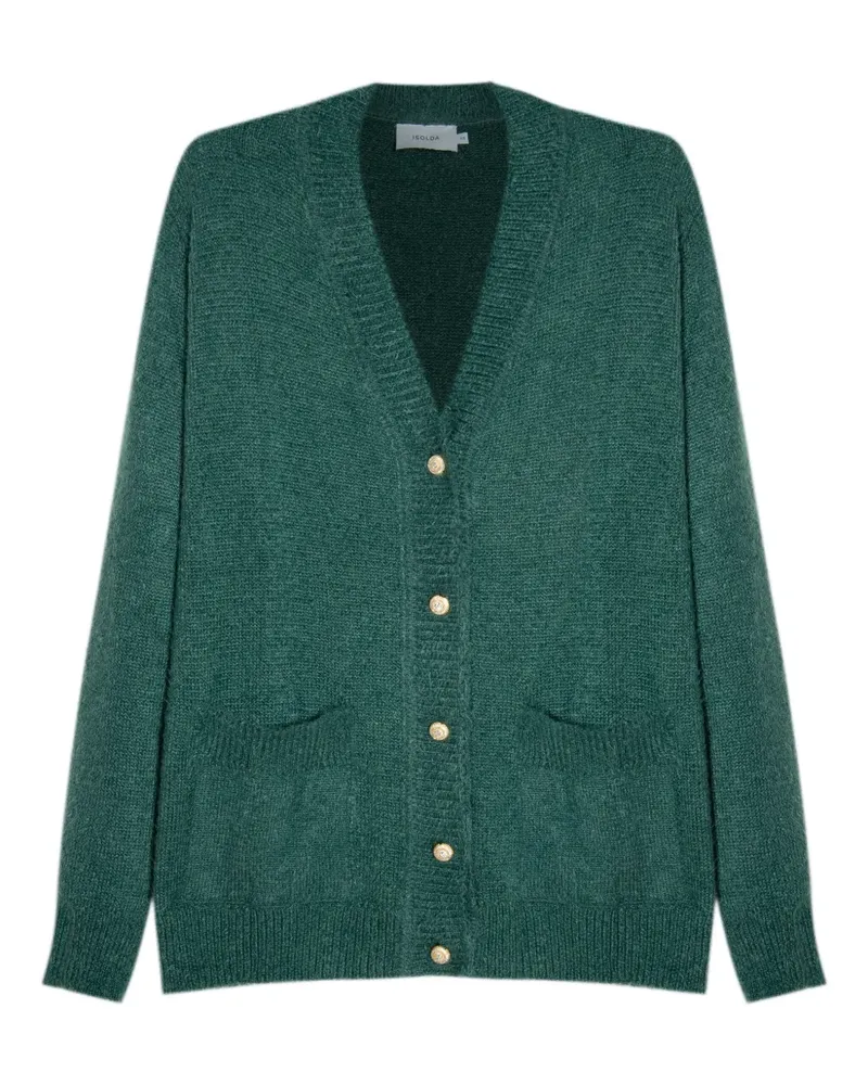 ISOLDA Cardigan mit aufgesetzter Tasche - Grün Grün
