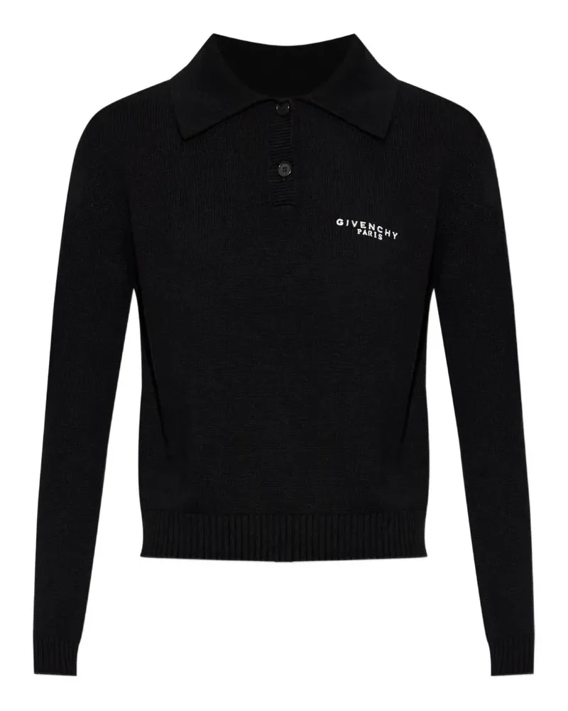 Givenchy logo-embroidered polo TOP - Schwarz Schwarz