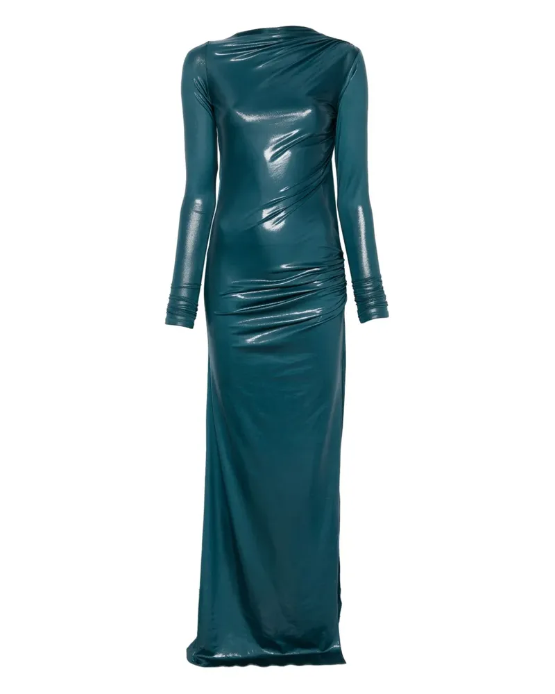 ANDAMANE long-sleeve draped dress - Blau Blau