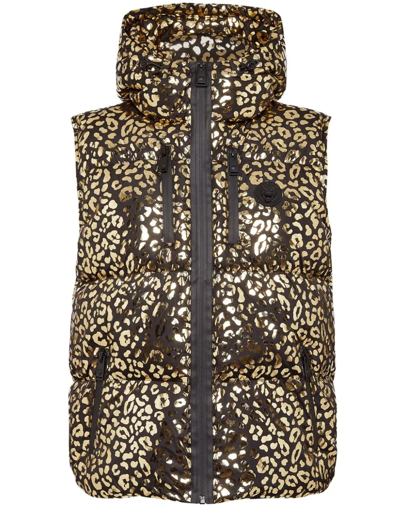 Philipp Plein Gefütterte Jacke mit Leoparden-Print Gold