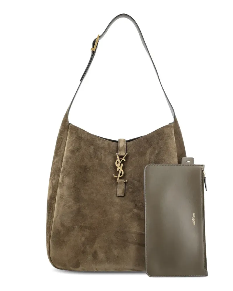 Saint Laurent Große Le 5 à 7 Supple Schultertasche - Grün Grün