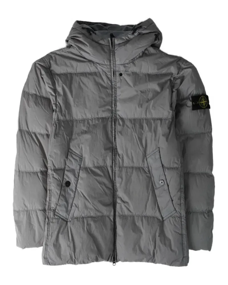 Stone Island Crinkle Reps NY Kapuzenjacke - Grau Grau