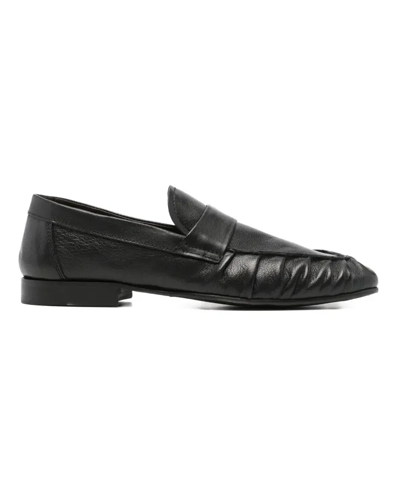 LEQARANT ruched leather loafers - Schwarz Schwarz