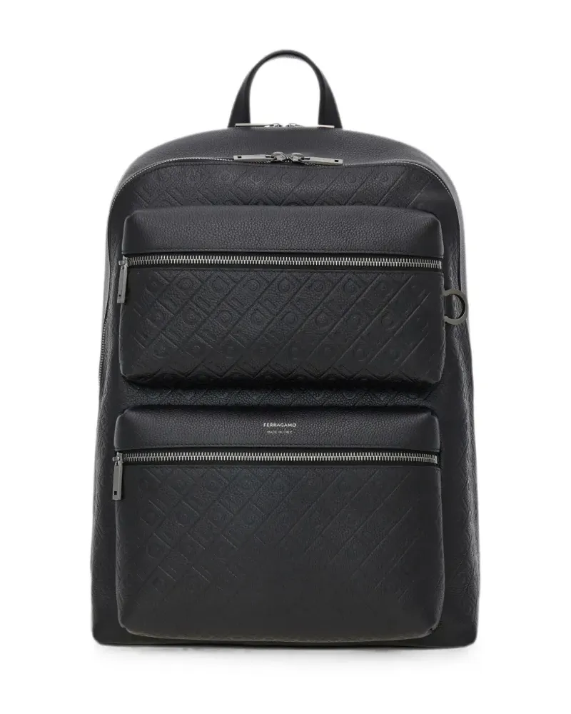 Ferragamo monogram backpack - Schwarz Schwarz