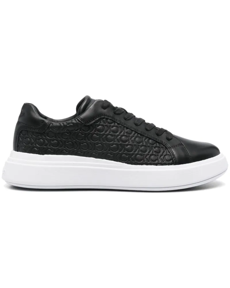 Calvin Klein Sneakers mit Monogramm-Prägung - Schwarz Schwarz