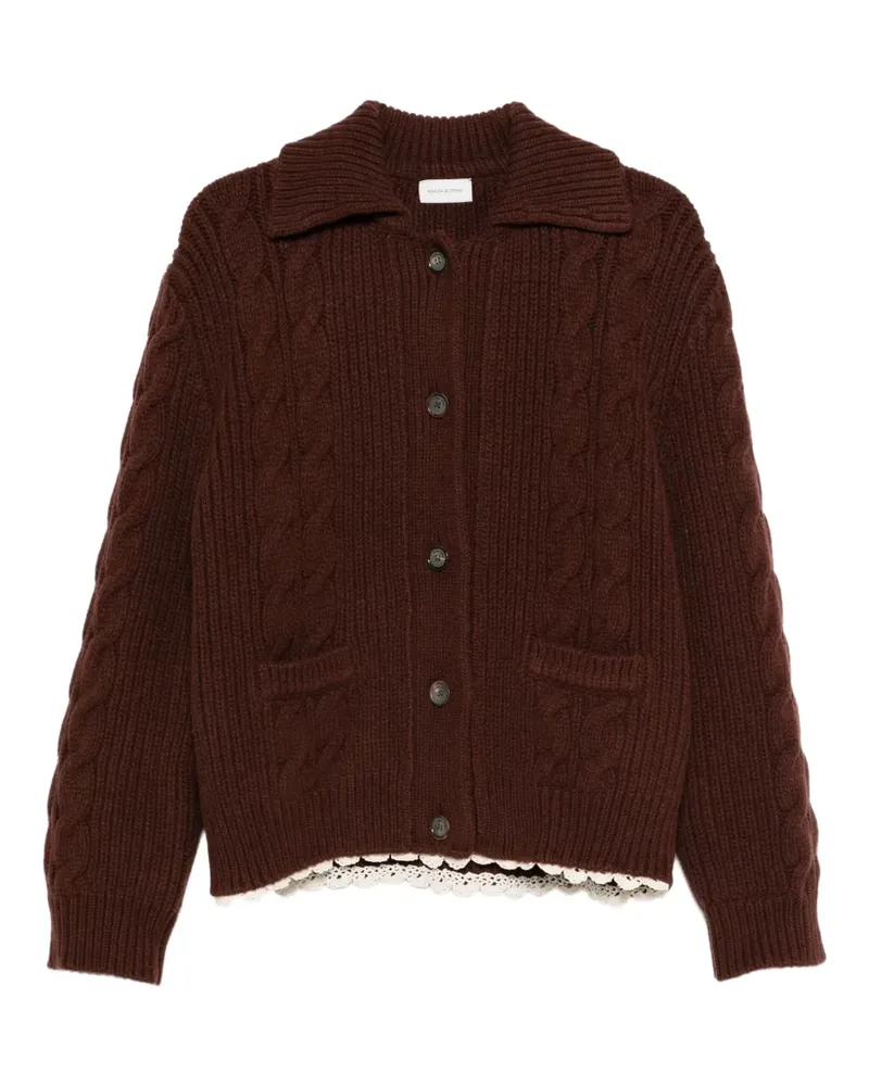Magda Butrym Cardigan mit Zopfmuster-Kragen - Braun Braun