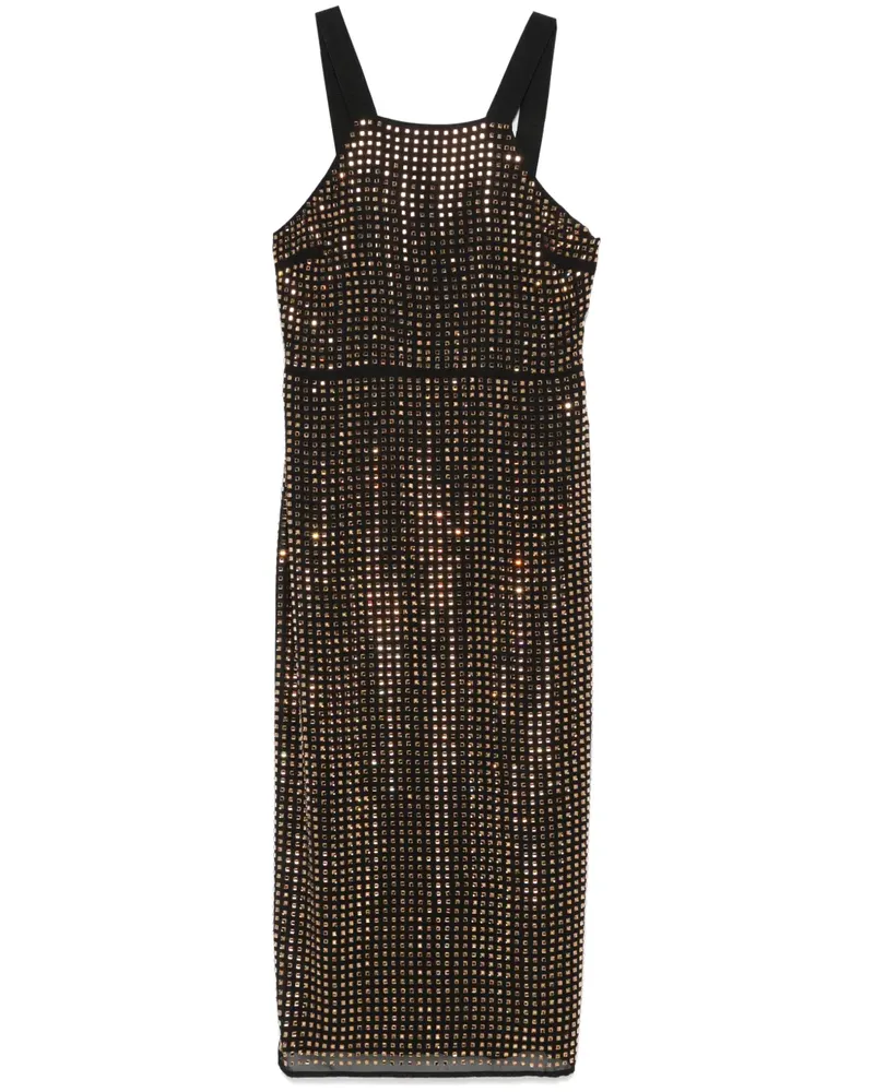 Patrizia Pepe Midikleid mit Strass - Schwarz Schwarz