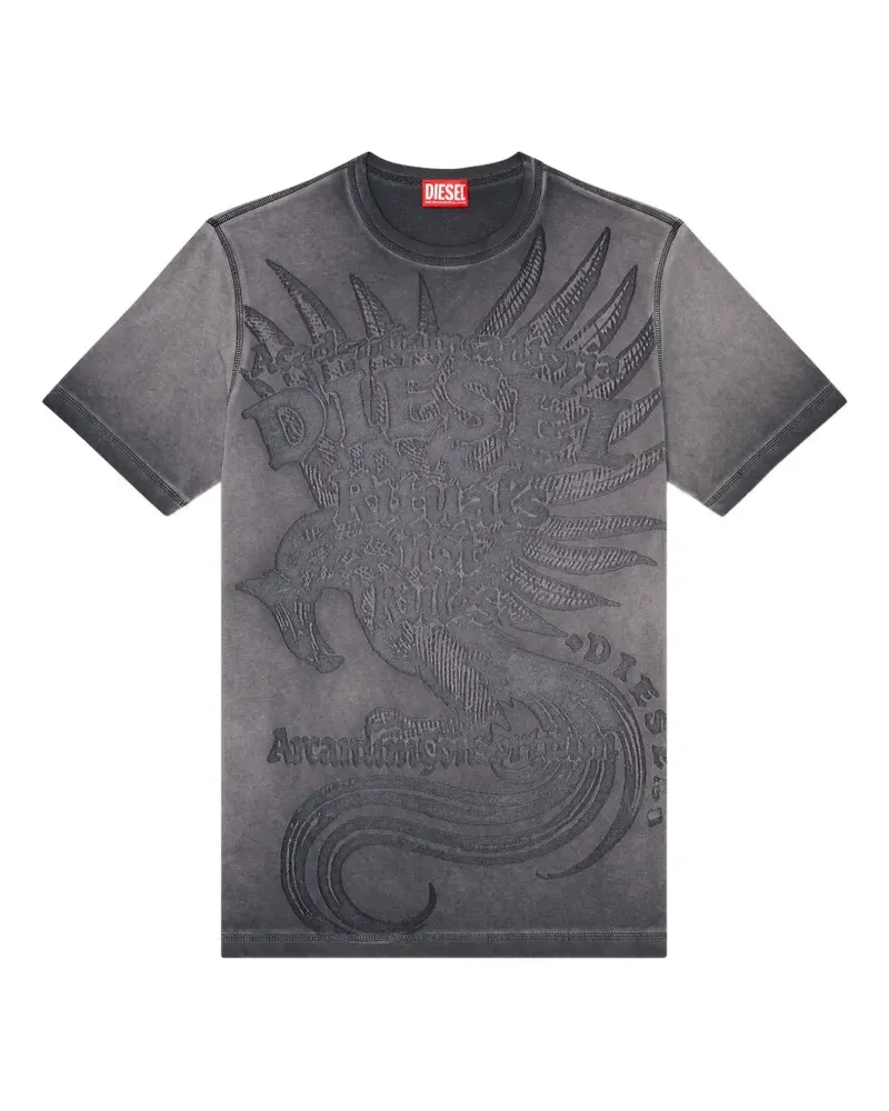 Diesel T-Shirt mit grafischer Prägung - Grau Grau