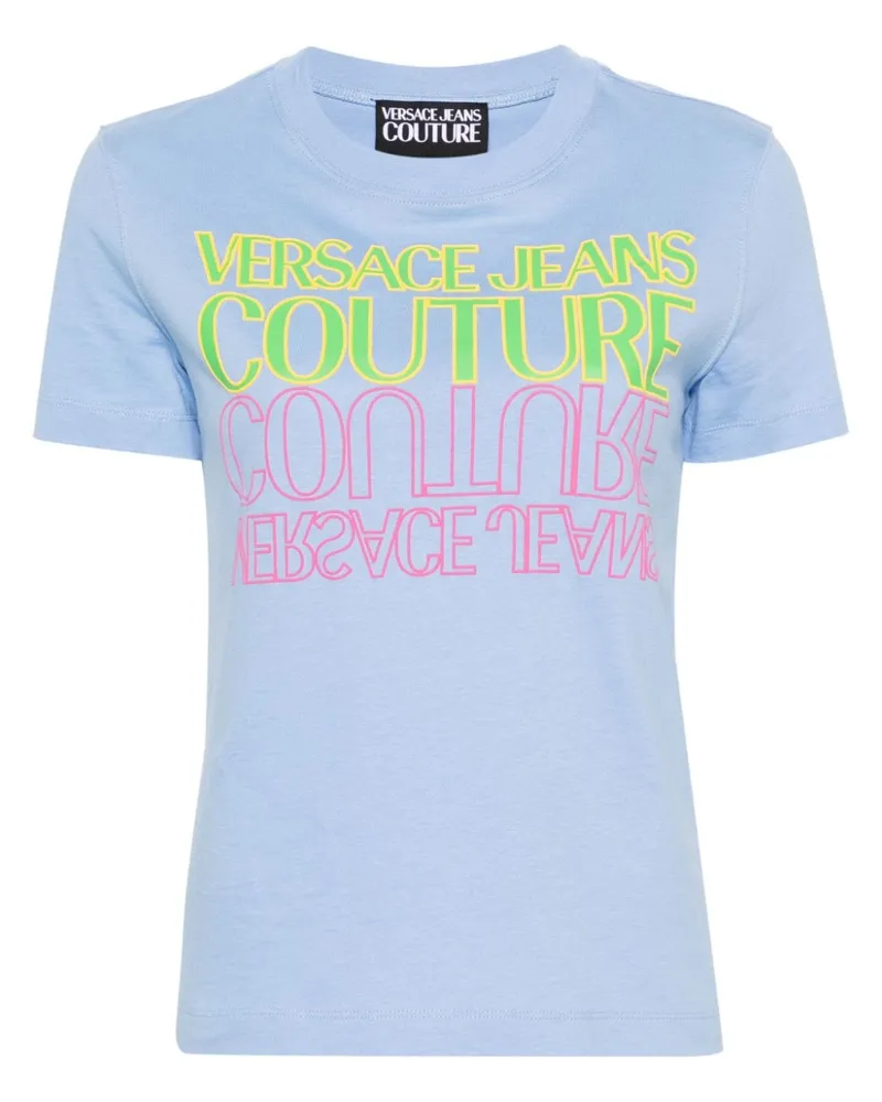 Versace Jeans T-Shirt mit Logo-Print - Blau Blau