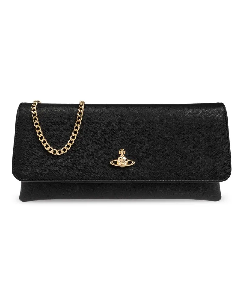 Vivienne Westwood Clutch mit Logo-Schild Schwarz