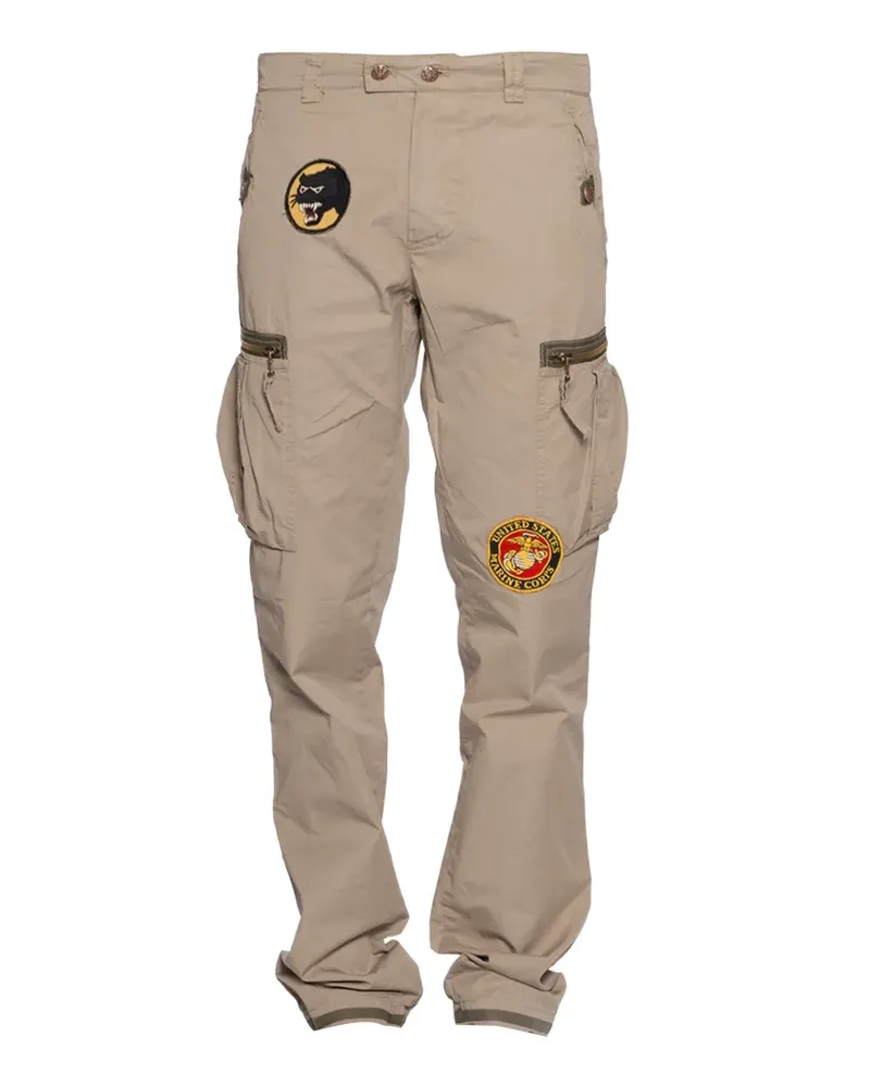 HISTORY REPEATS patch-embellished cargo trousers - Nude Nude