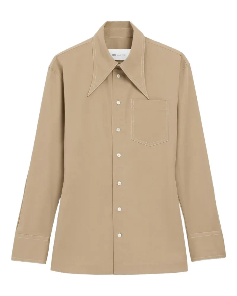 AMI Paris Hemd mit Ballonärmeln - Nude Nude