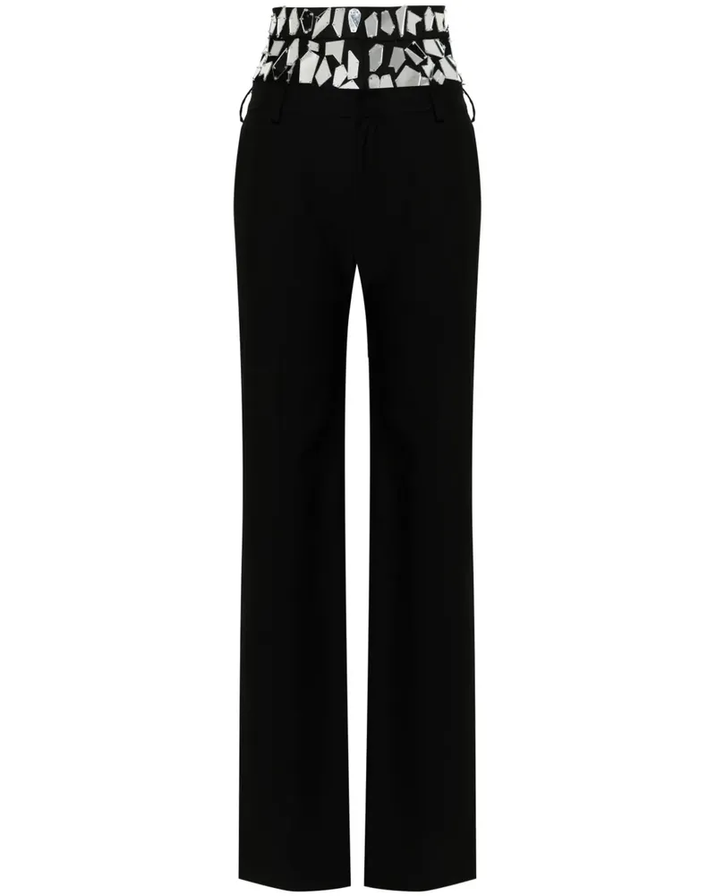 LOULOU Hose mit doppeltem Bund - Schwarz Schwarz