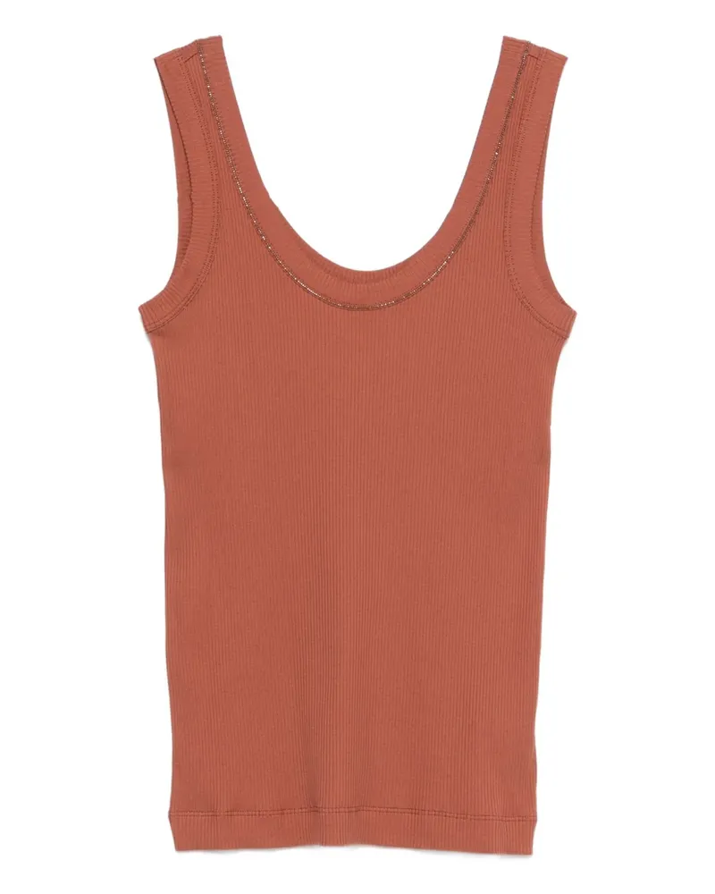 Brunello Cucinelli ribbed tank top - Orange Orange