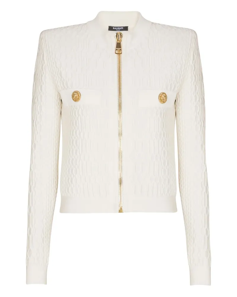 Balmain Cardigan mit Reißverschluss - Weiß Weiß