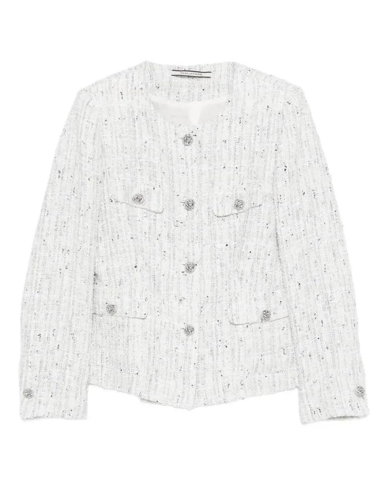 Tagliatore button-up tweed jacket - Weiß Weiß