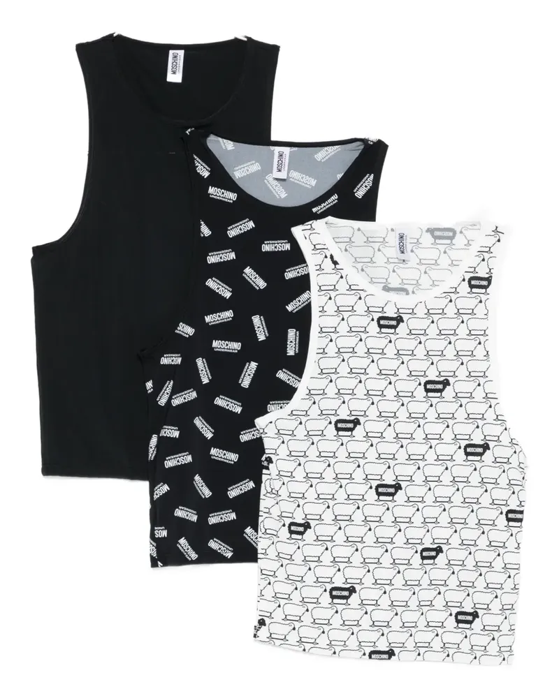Moschino Trägershirt mit Logo-Print (2er-Set) - Schwarz Schwarz