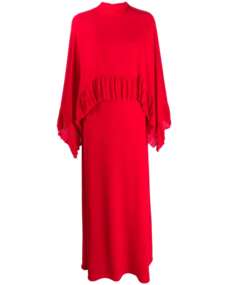 Valentino Garavani Ger[schtes Cape-Kleid - Rot Rot
