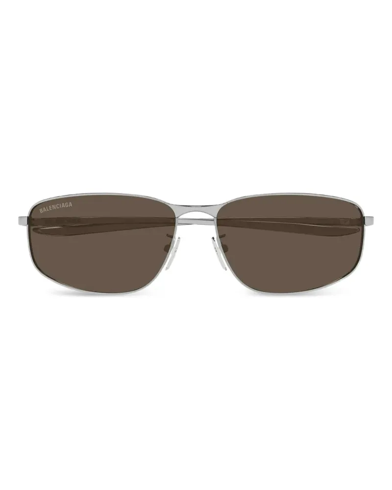 Balenciaga Sonnenbrille mit eckigem Gestell - Silber Silber
