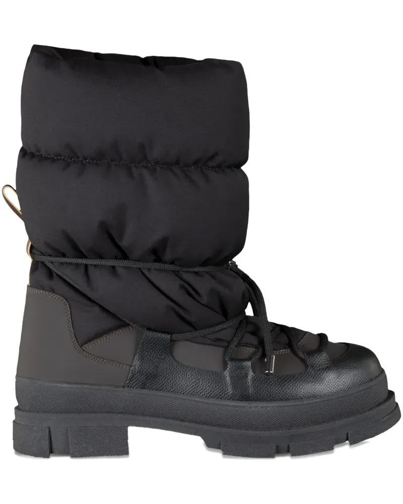 MOORER Wattierte Arly-PU3 Schnürstiefel - Schwarz Schwarz