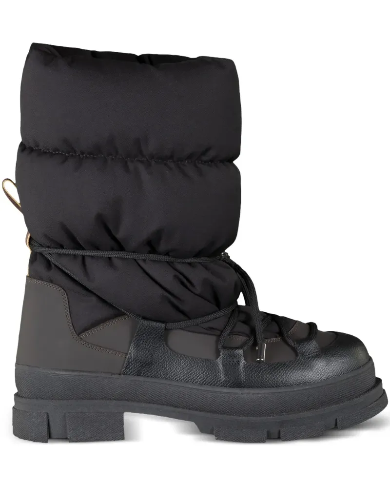 MOORER Wattierte Arly-PU3 Schnürstiefel - Schwarz Schwarz