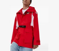 Kapuzenjacke mit Gürtel - Rot