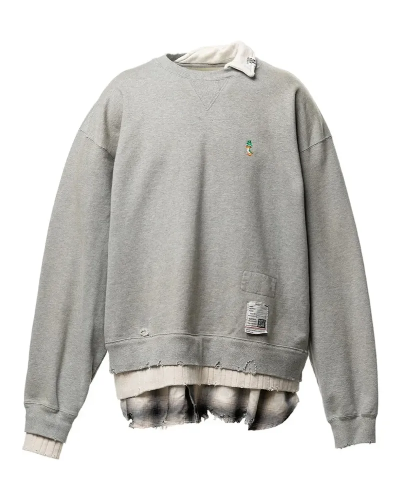 MIHARAYASUHIRO layered-design distressed sweatshirt - Grau Grau