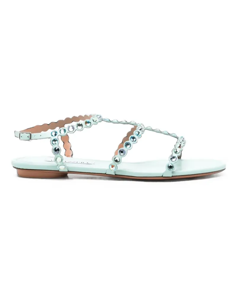 Aquazzura crystal-embellished scalloped sandals - Blau Blau