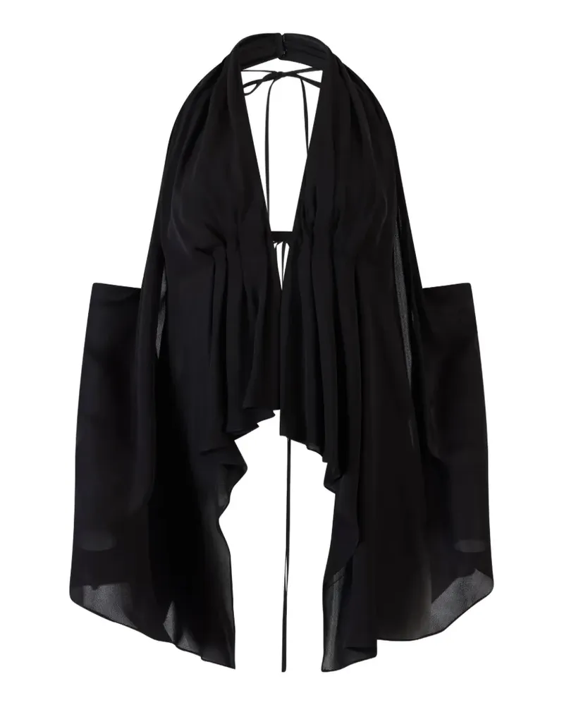 Rosie Assoulin ruffled halter top - Schwarz Schwarz