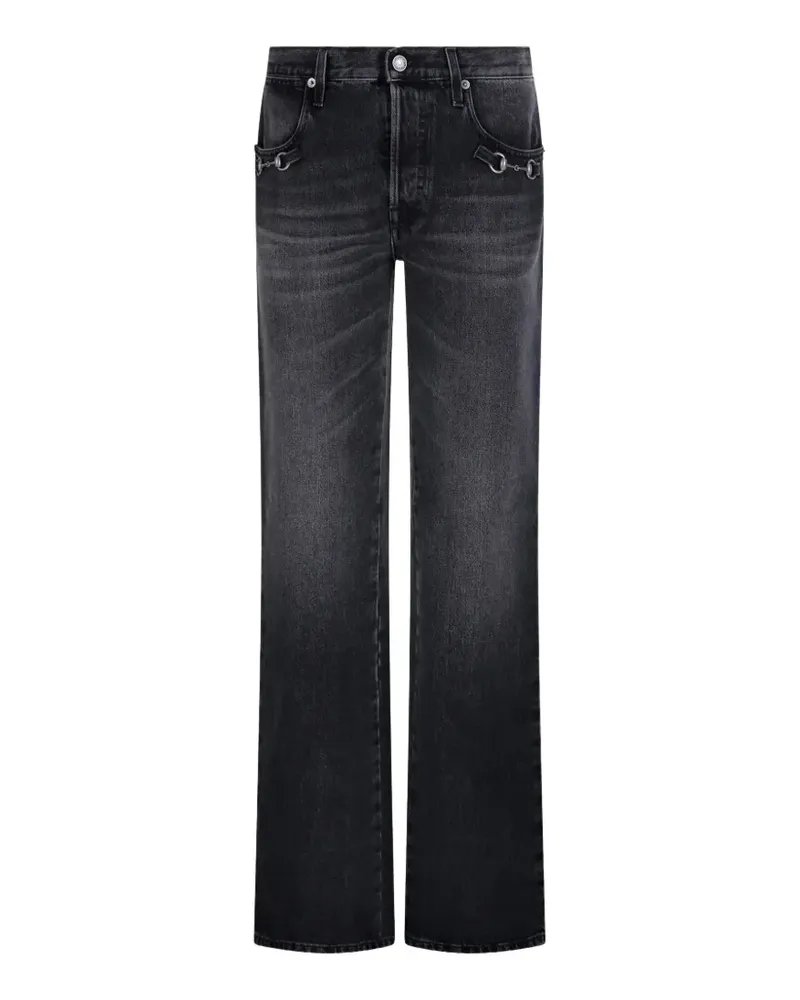 Gucci Jeans mit Horsebit-Detail - Grau Grau