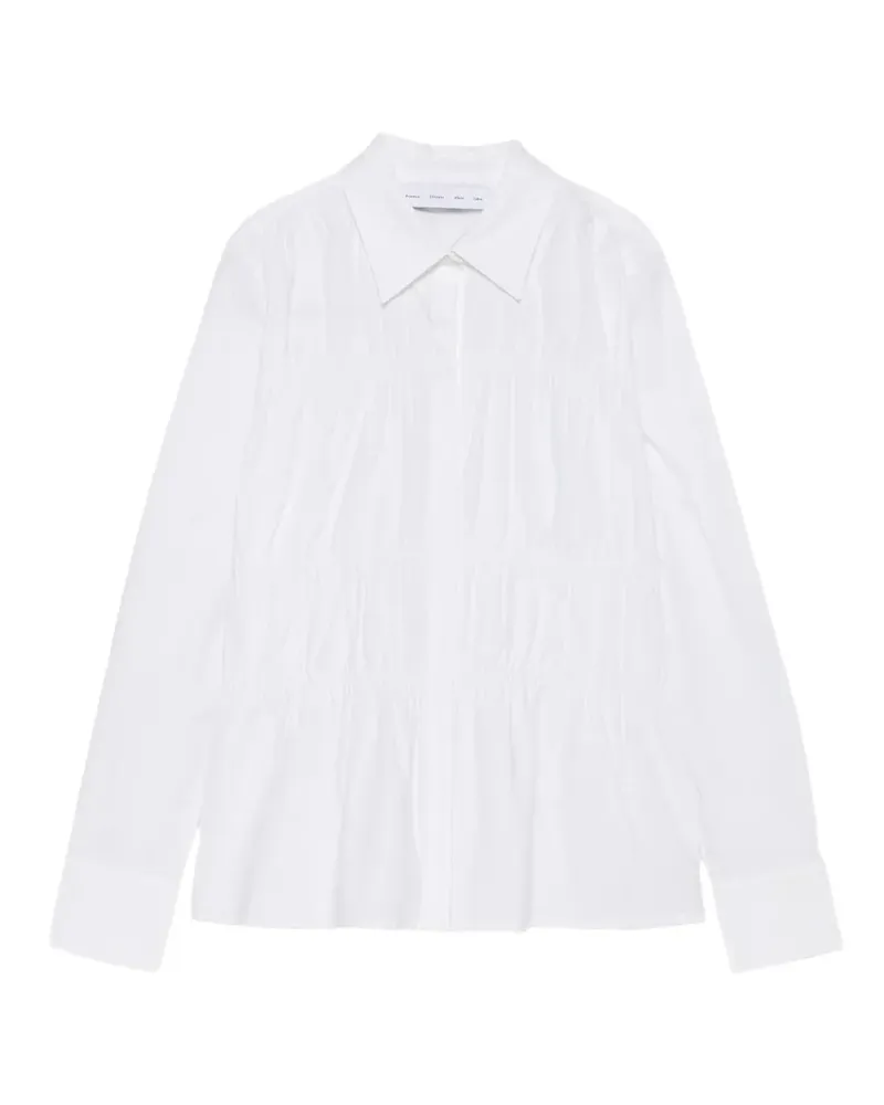 Proenza Schouler Gerafftes Pearl Popeline-Hemd - Weiß Weiß