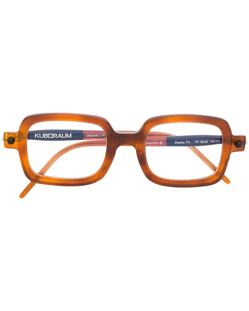 KUBORAUM Brille mit eckigem Gestell - Braun Braun