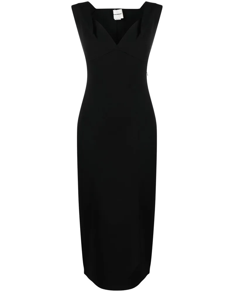 Roland Mouret Midikleid mit Herzausschnitt - Schwarz Schwarz