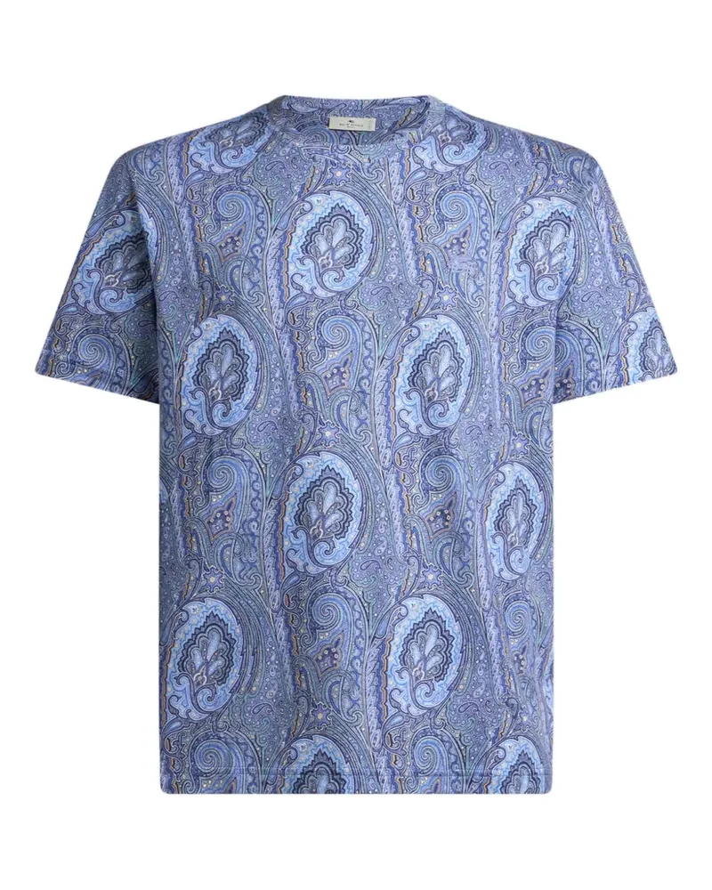 Etro T-Shirt mit Paisleymuster - Blau Blau